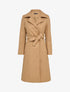 Manteau long ceinturé à col cranté - Camel - 4