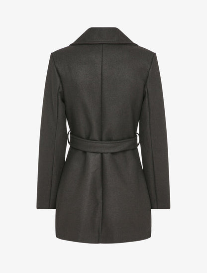 Manteau croisé et ceinturé - Noir - 2