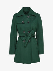 Manteau croisé et ceinturé - Vert sapin - 4