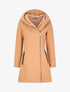 Manteau à capuche et à zip asymétrique - Camel - 1