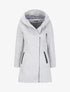 Manteau à capuche et à zip asymétrique - Gris clair - 4