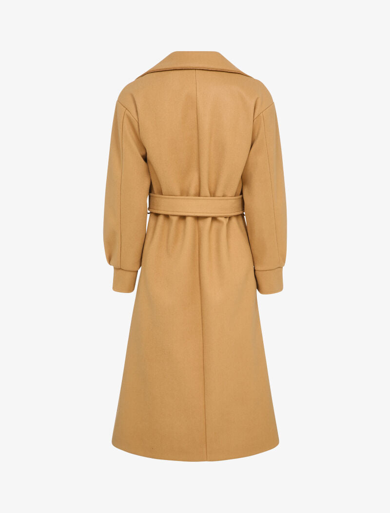 Manteau long à manches ballon - Beige foncé - 2