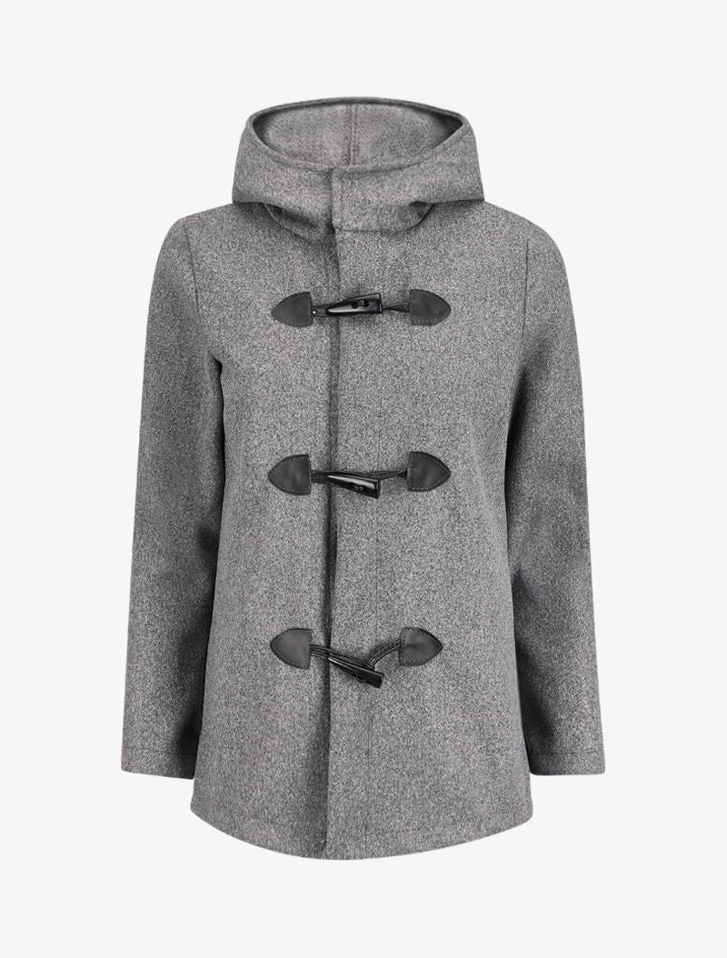Duffle coat court avec capuche - Gris - 4