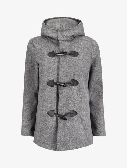 Duffle coat court avec capuche - Gris - 4
