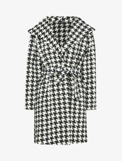 Manteau à capuche imprimé pied de coq - Noir/blanc - 1