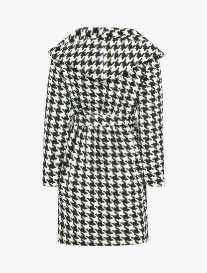 Manteau à capuche imprimé pied de coq - Noir/blanc - 2