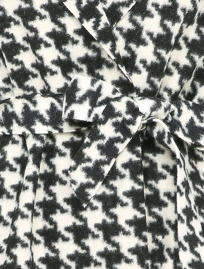 Manteau à capuche imprimé pied de coq - Noir/blanc - 3