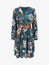 Robe cache-coeur à motif floral - Bleu canard - 4