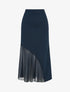 Jupe longue sirène taille haute - Bleu marine - 4