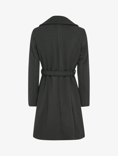 Manteau mi-long ceinturé - Noir - 2