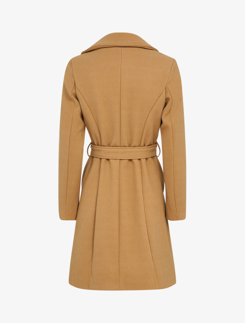 Manteau mi-long ceinturé - Camel - 2