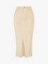 Jupe fourreau uni en jean - Beige - 1