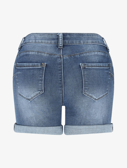 Short en jean coupe skinny - Bleu - 2