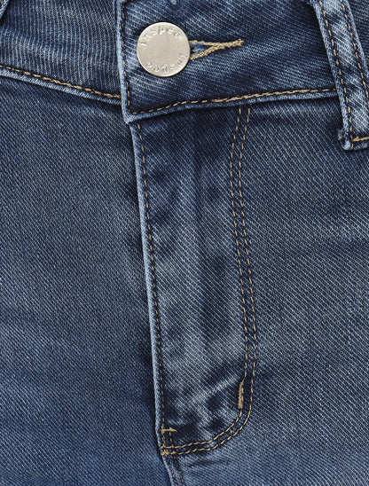 Short en jean coupe skinny - Bleu - 3