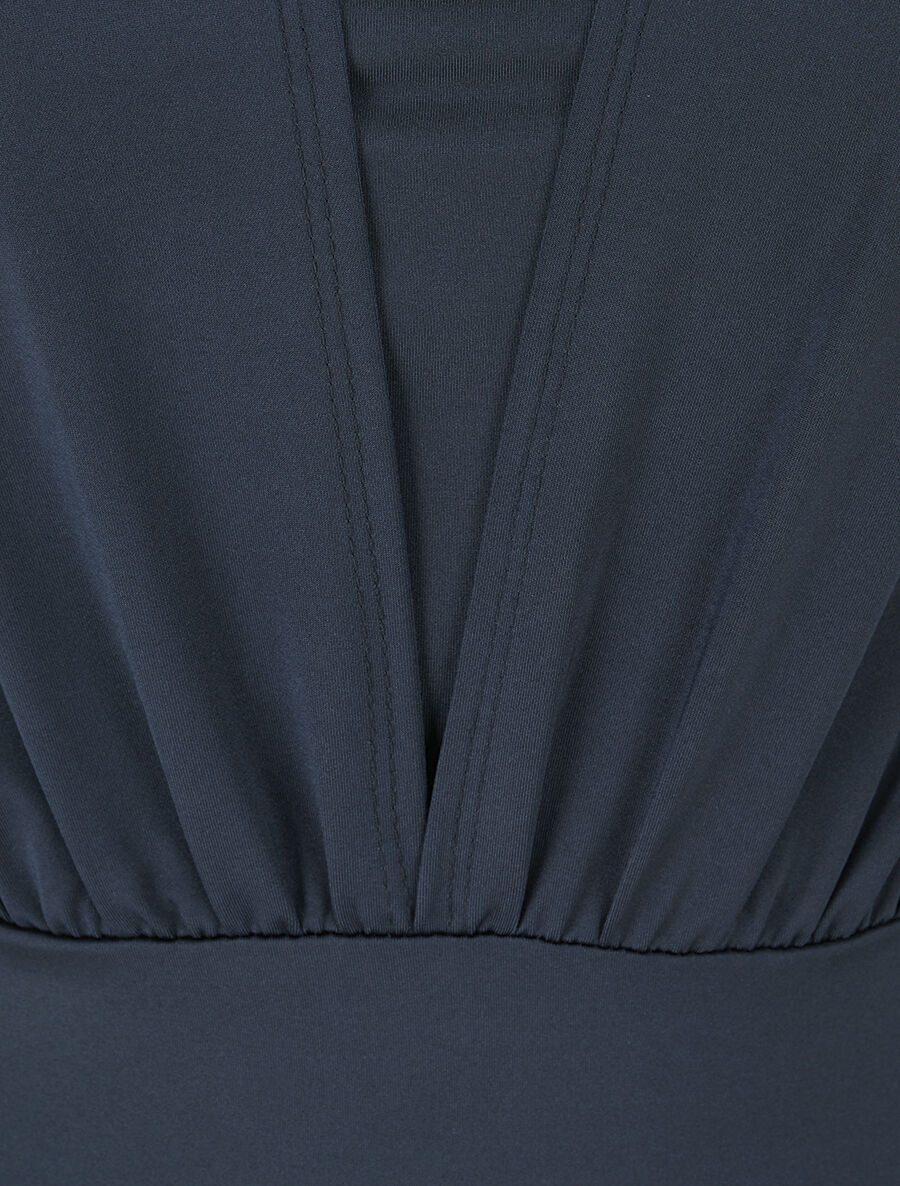 Body stretch à décolleté plongeant - Marine - 3
