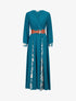 Robe longue à pans imprimé baroque - Bleu lagon - 1
