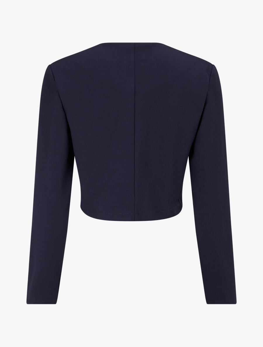 Veste courte empiécement brodé - Marine - 2