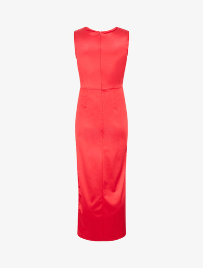 Robe de soirée coupe sirène drapée - Rouge - 2