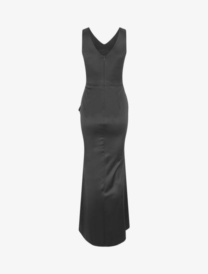 Robe de soirée à pans ondulé - Noir - 2