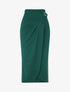 Jupe longue uni effet portefeuille - Vert - 1