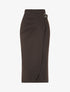Jupe longue uni effet portefeuille - Marron - 4