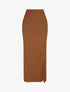 Jupe longue fendue en maille - Camel - 4