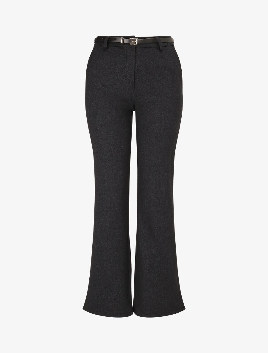 Pantalon flare effet chiné - Anthracite - 1