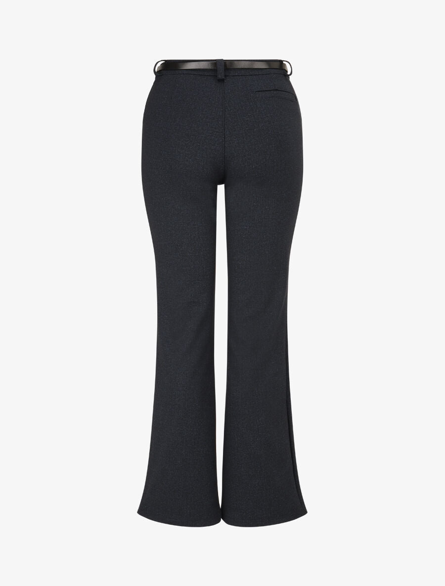 Pantalon flare effet chiné - Marine - 2