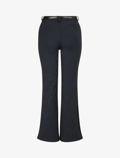 Pantalon flare effet chiné - Marine - 2