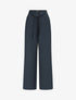 Pantalon ceinturé à taille élastiquée - Marine - 1