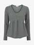 Pull imprimé fantaisie à col V - Vert sapin - 4