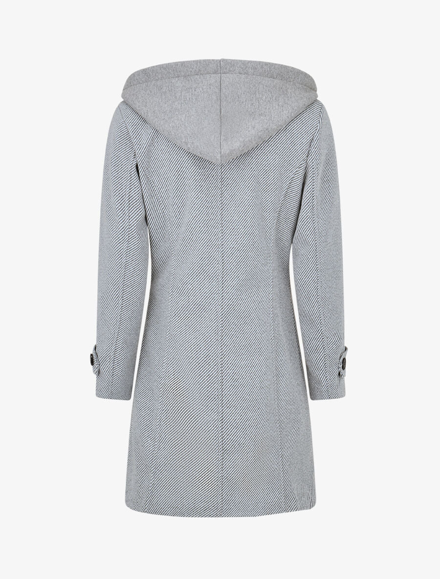 Manteau à empiècement style sweat - Gris - 2