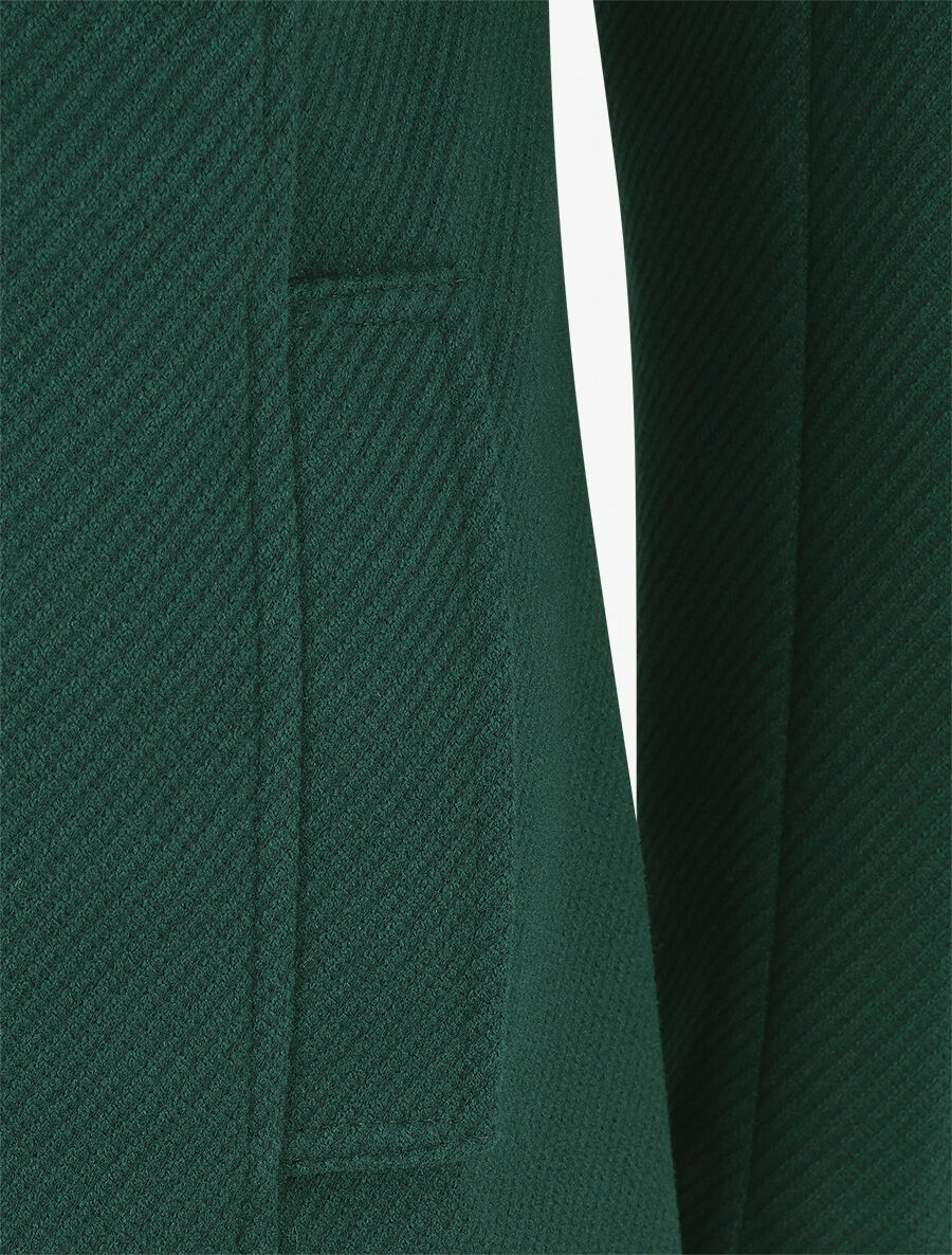 Manteau texturé et zippé à capuche - Vert sapin - 3
