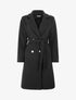 Manteau long à boutons décoratifs dorés - Noir - 1