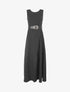 Robe longue unie style portefeuille - Noir - 4