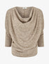 Pull fin strassé à col bénitier - Beige chiné - 4