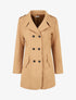 Manteau uni à col cranté stylisé - Camel - 4