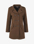 Manteau uni à col cranté stylisé - Marron - 4