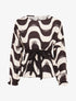 Blouse péplum imprimé art moderne - Noir - 1