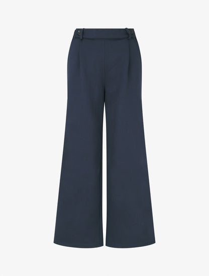 Pantalon long épais coupe ample - Marine - 1