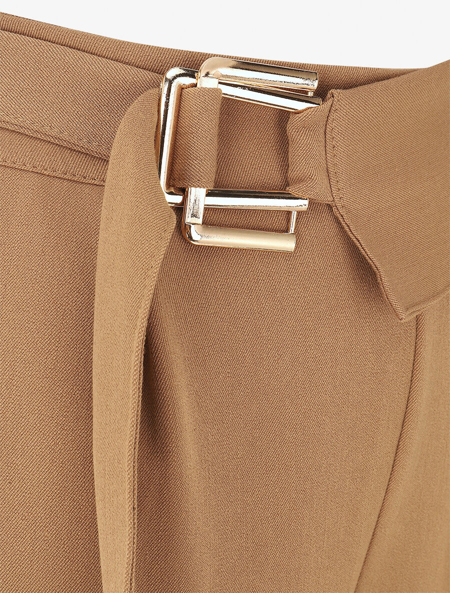 Pantalon long uni coupe ample - Camel - 3