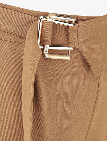 Pantalon long uni coupe ample - Camel - 3