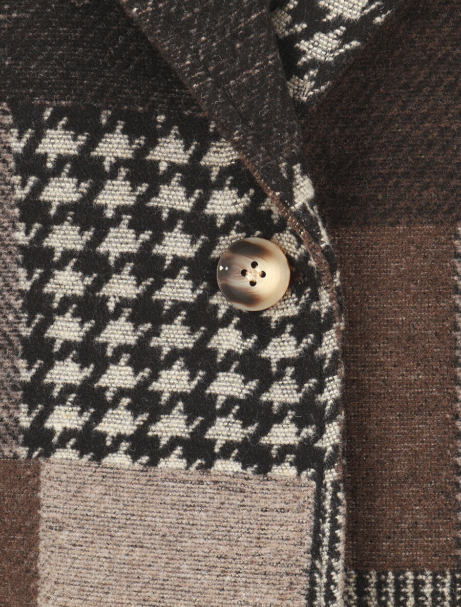 Manteau long imprimé patchwork - Marron - 3