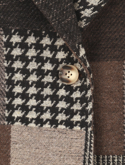 Manteau long imprimé patchwork - Marron - 3