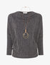 Pull côtelé et irisé - Noir - 1