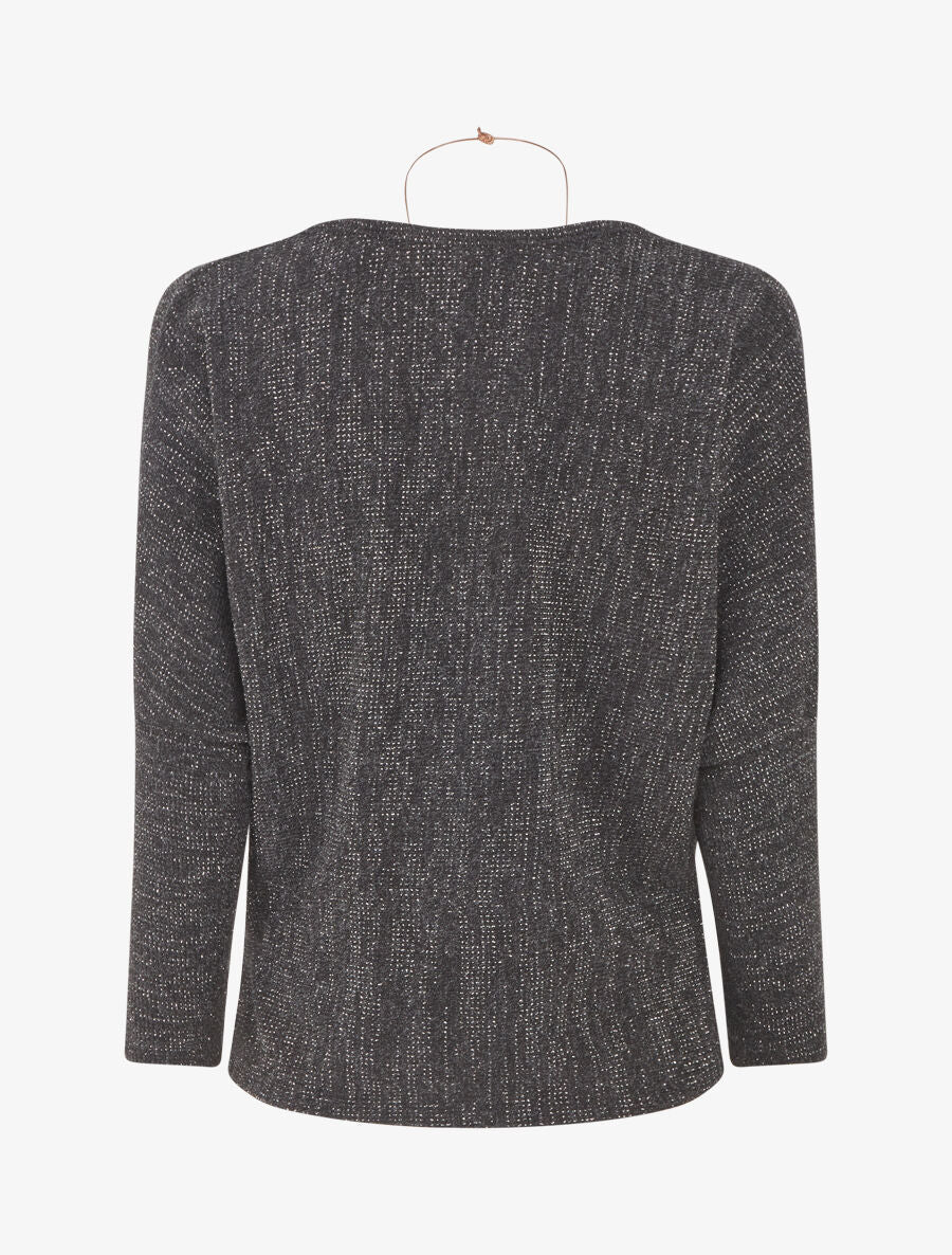 Pull côtelé et irisé - Noir - 2