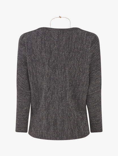 Pull côtelé et irisé - Noir - 2