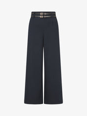 Pantalon droit à double passants - Marine - 4