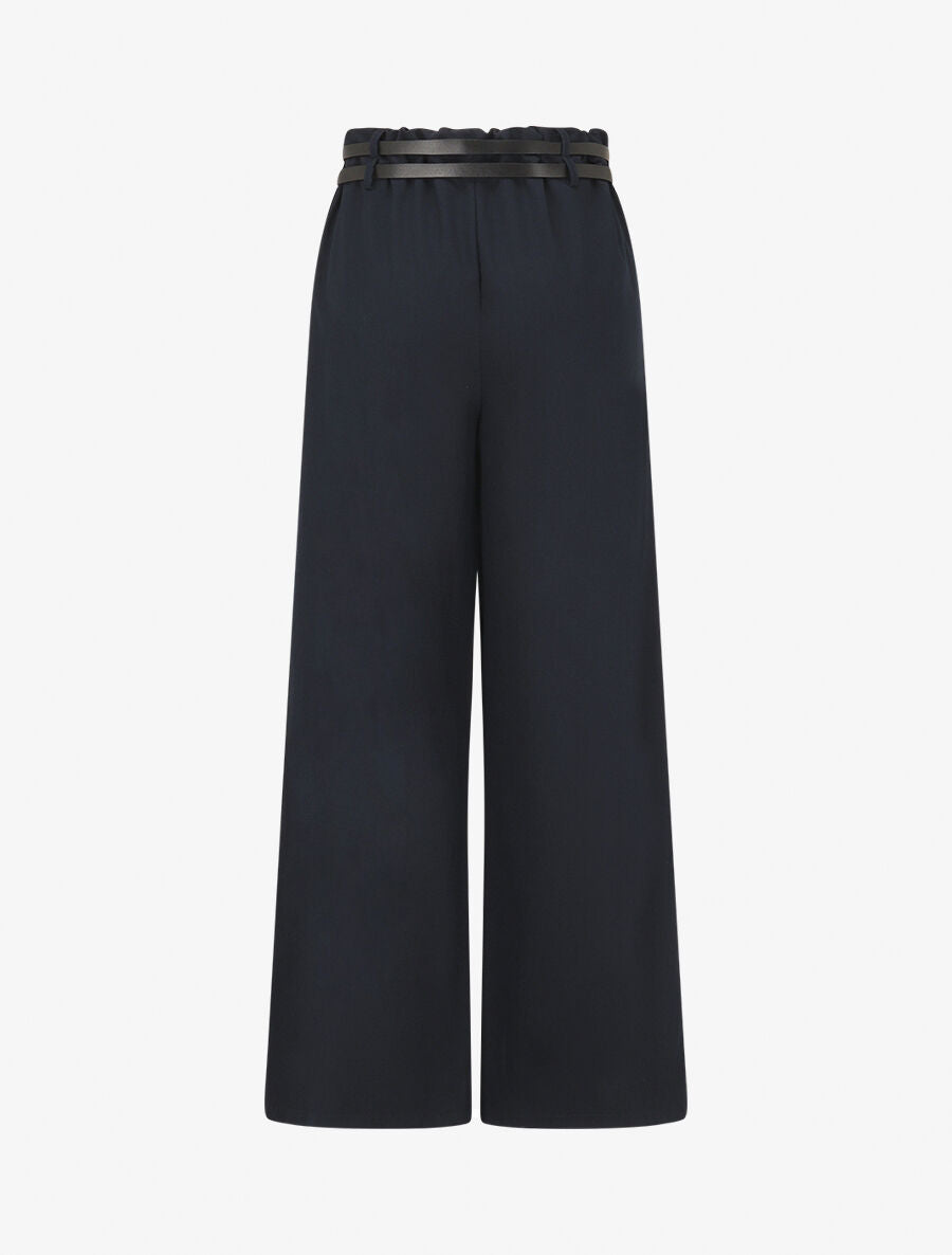 Pantalon droit à double passants - Marine - 2