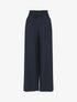 Pantalon fluide et texturé à taille haute - Marine - 4